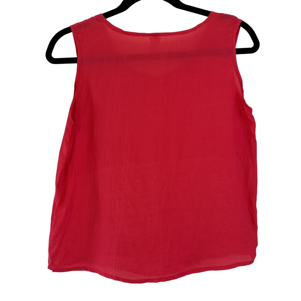 Vintage Insilk Women's 100% Silk Y2K 90s Sleeveless Red Tank Top Size S - Picture 2 of 5